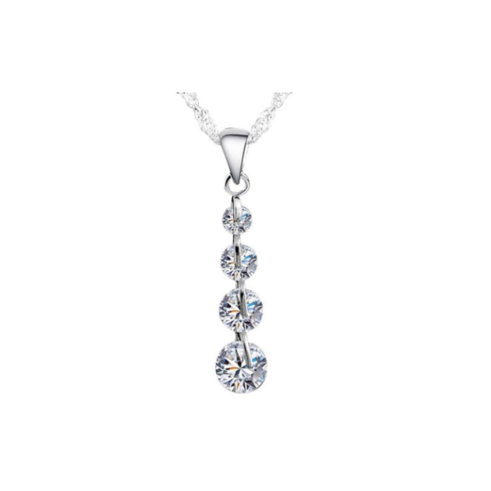 Minimalist 925 Sterling Silver Square Necklace and Earrings Set: Elegant Simplic - Picture 2 of 3